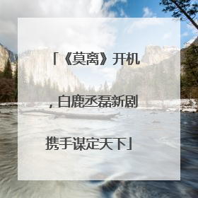 《莫离》开机，白鹿丞磊新剧携手谋定天下