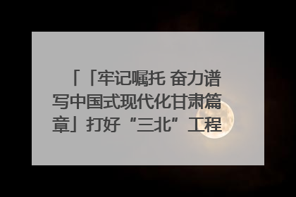 「牢记嘱托 奋力谱写中国式现代化甘肃篇章」打好“三北”工程攻坚战 筑牢国家西部生态安全屏障