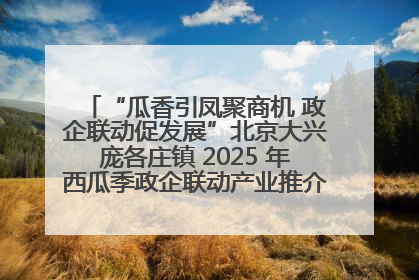 “瓜香引凤聚商机 政企联动促发展”北京大兴庞各庄镇 2025 年西瓜季政企联动产业推介活动圆满举行
