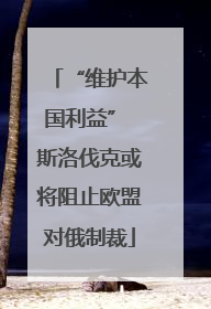 “维护本国利益” 斯洛伐克或将阻止欧盟对俄制裁