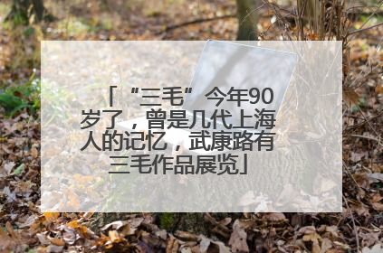 “三毛”今年90岁了，曾是几代上海人的记忆，武康路有三毛作品展览