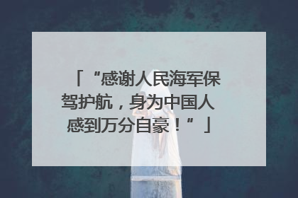 “感谢人民海军保驾护航，身为中国人感到万分自豪！”