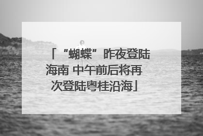“蝴蝶”昨夜登陆海南 中午前后将再次登陆粤桂沿海