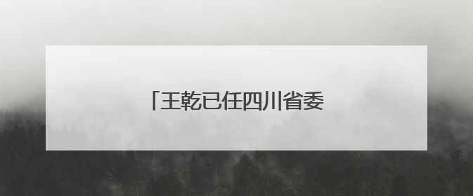王乾已任四川省委社会工作部部长