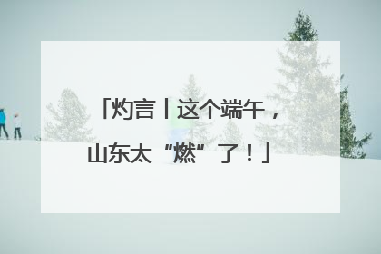 灼言丨这个端午，山东太“燃”了！