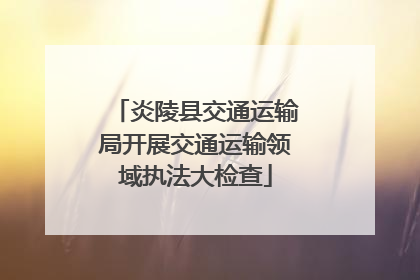 炎陵县交通运输局开展交通运输领域执法大检查