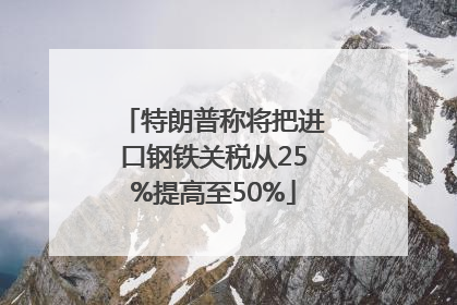 特朗普称将把进口钢铁关税从25%提高至50%