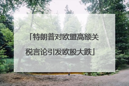 特朗普对欧盟高额关税言论引发欧股大跌