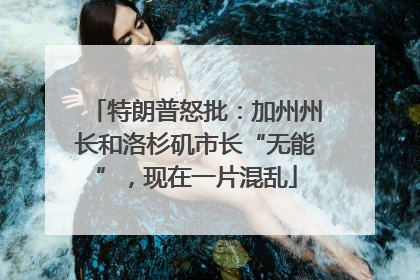 特朗普怒批：加州州长和洛杉矶市长“无能”，现在一片混乱