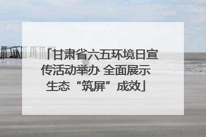 甘肃省六五环境日宣传活动举办 全面展示生态“筑屏”成效
