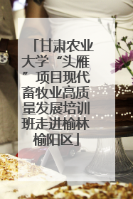甘肃农业大学“头雁”项目现代畜牧业高质量发展培训班走进榆林榆阳区