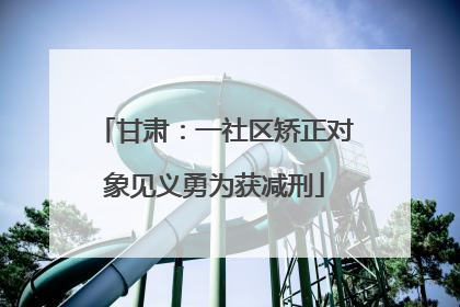 甘肃：一社区矫正对象见义勇为获减刑