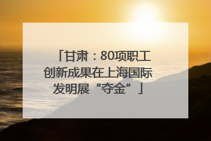 甘肃：80项职工创新成果在上海国际发明展“夺金”