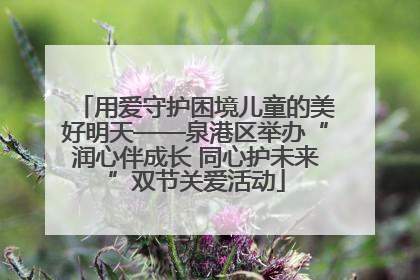 用爱守护困境儿童的美好明天——泉港区举办“润心伴成长 同心护未来”双节关爱活动