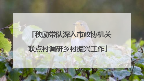 秧励带队深入市政协机关联点村调研乡村振兴工作