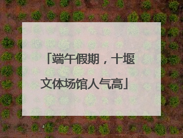 端午假期，十堰文体场馆人气高