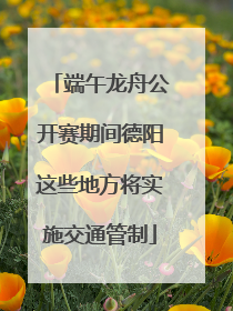端午龙舟公开赛期间德阳这些地方将实施交通管制