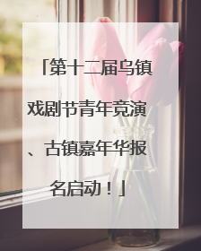 第十二届乌镇戏剧节青年竞演、古镇嘉年华报名启动！