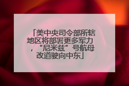 美中央司令部所辖地区将部署更多军力，“尼米兹”号航母改道驶向中东