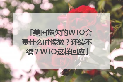 美国拖欠的WTO会费什么时候缴？还续不续？WTO这样回应