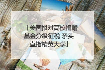 美国拟对高校捐赠基金分级征税 矛头直指精英大学