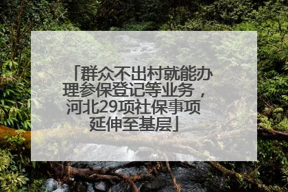群众不出村就能办理参保登记等业务，河北29项社保事项延伸至基层