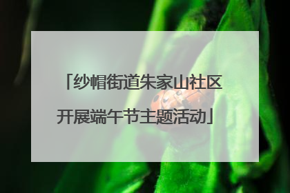 纱帽街道朱家山社区开展端午节主题活动