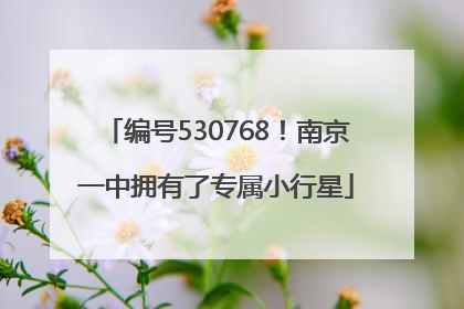 编号530768！南京一中拥有了专属小行星