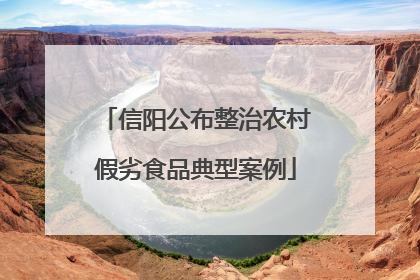 信阳公布整治农村假劣食品典型案例