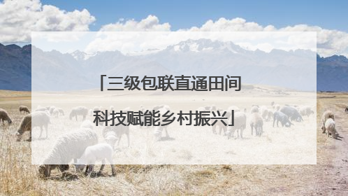 三级包联直通田间 科技赋能乡村振兴