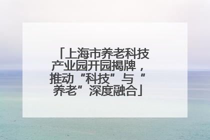 上海市养老科技产业园开园揭牌，推动“科技”与“养老”深度融合