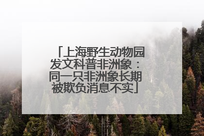 上海野生动物园发文科普非洲象：同一只非洲象长期被欺负消息不实