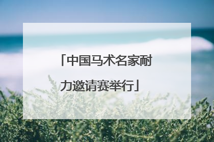 中国马术名家耐力邀请赛举行