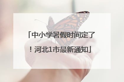 中小学暑假时间定了！河北1市最新通知