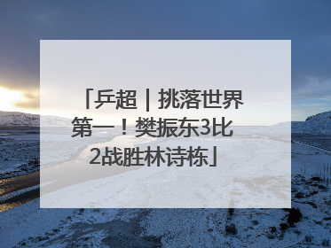 乒超｜挑落世界第一！樊振东3比2战胜林诗栋