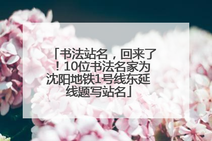 书法站名，回来了！10位书法名家为沈阳地铁1号线东延线题写站名