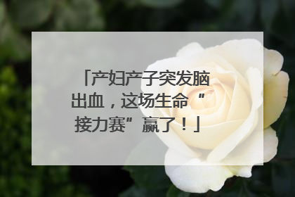 产妇产子突发脑出血，这场生命“接力赛”赢了！