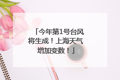 今年第1号台风将生成！上海天气增加变数！