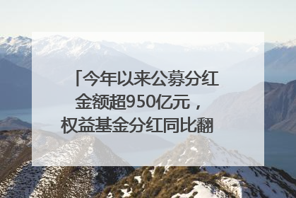 今年以来公募分红金额超950亿元，权益基金分红同比翻倍｜招财猫