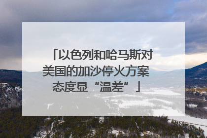 以色列和哈马斯对美国的加沙停火方案态度显“温差”