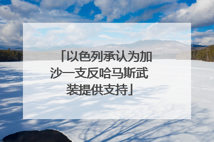 以色列承认为加沙一支反哈马斯武装提供支持
