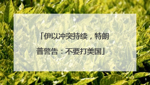 伊以冲突持续，特朗普警告：不要打美国