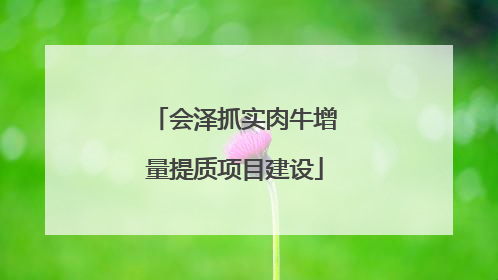 会泽抓实肉牛增量提质项目建设