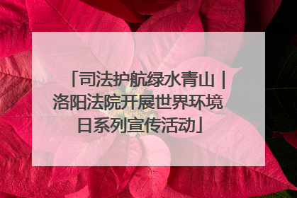 司法护航绿水青山｜洛阳法院开展世界环境日系列宣传活动