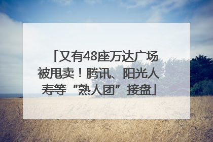 又有48座万达广场被甩卖！腾讯、阳光人寿等“熟人团”接盘