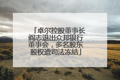 卓尔控股董事长阎志退出众邦银行董事会，多名股东股权遭司法冻结