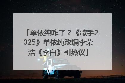 单依纯咋了？《歌手2025》单依纯改编李荣浩《李白》引热议