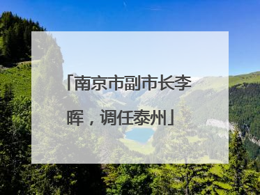 南京市副市长李晖，调任泰州
