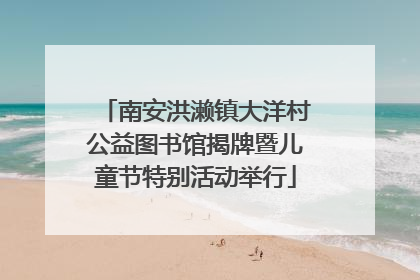南安洪濑镇大洋村公益图书馆揭牌暨儿童节特别活动举行