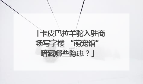 卡皮巴拉羊驼入驻商场写字楼 “萌宠馆”暗藏哪些隐患？
